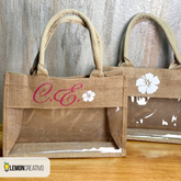 Custom Jute Bag with Colored Trim and Handle – Sustainable Style for Your Brand